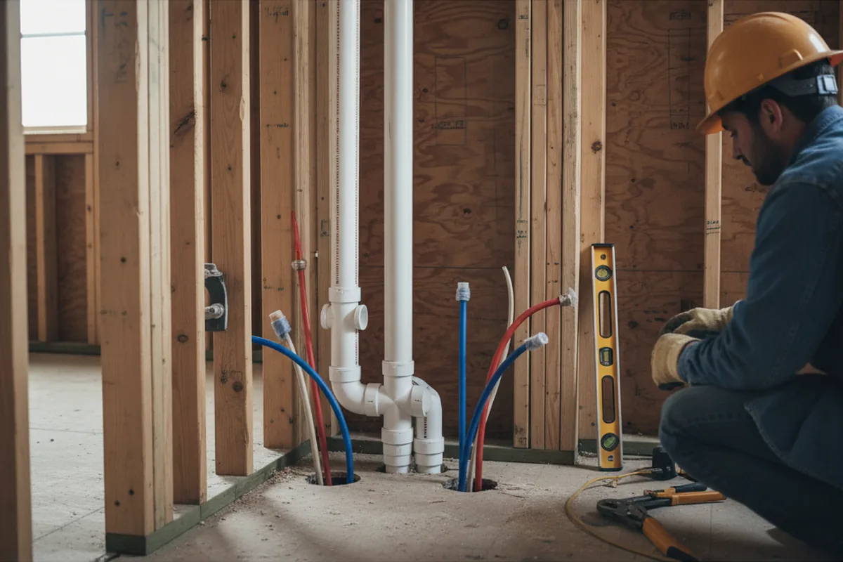 Drain and supply rough-in during Leak Detection in Scuddy